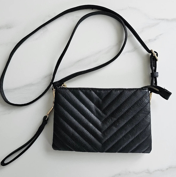 ISABELLE VEGAN CROSSBODY BAG WRISTLET CLUTCH - Picture 1 of 10